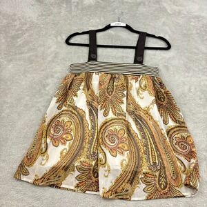 VTG Rampage Babydoll Tank Top Womens S Multicolor Paisley Sheer Y2K Fairy Boho